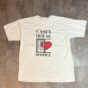 Single stitch Casey House Hospice White T-Shirt with Red Heart Graphic XL